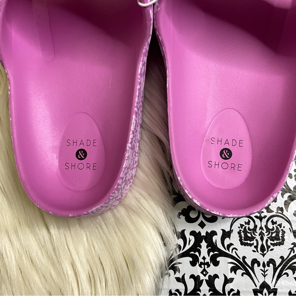 NWT : Shade & Shore : size : 8 : ‘neida eva’ two band pink floral slide sandals - Picture 5 of 7
